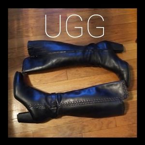 UGG BLACK classic LEATHER KNEE BOOTS!